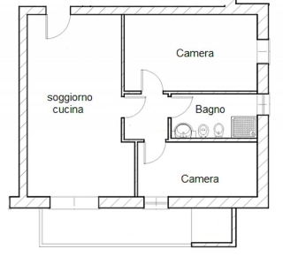 zoom immagine (Appartamento 80 mq, 2 camere, zona Rossano Veneto)